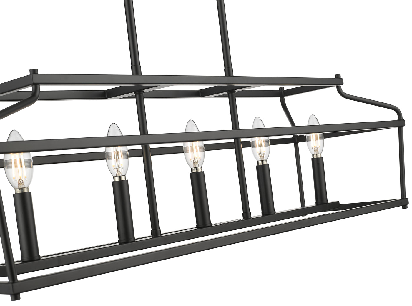 10.75'' Nellita Matte Black 5 Light Linear Chandelier