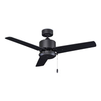 44 Inch Aldea XI AC Matte Black Outdoor Ceiling Fan 3-Blade