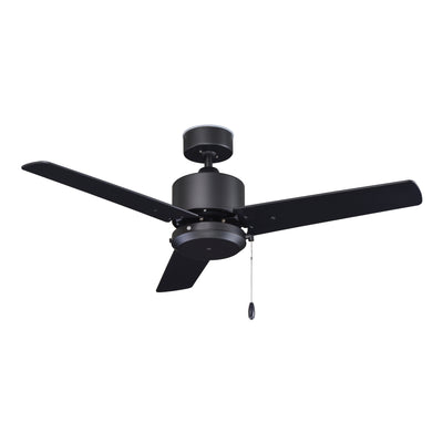 44 Inch Aldea XI AC Matte Black Outdoor Ceiling Fan 3-Blade