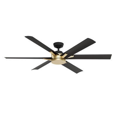 Casablanca 65 inch Melia ENERGY STAR® Alturas Gold Damp Rated Ceiling Fan with LED Light Kit and Wall Control and Handheld Remote