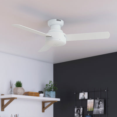44 inch Presto Matte White Low Profile Ceiling Fan and Wall Control