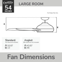 Casablanca 54 inch Elise ENERGY STAR® Alturas Gold Damp Rated Ceiling Fan with LED Light Kit and Wall Control and Handheld Remote