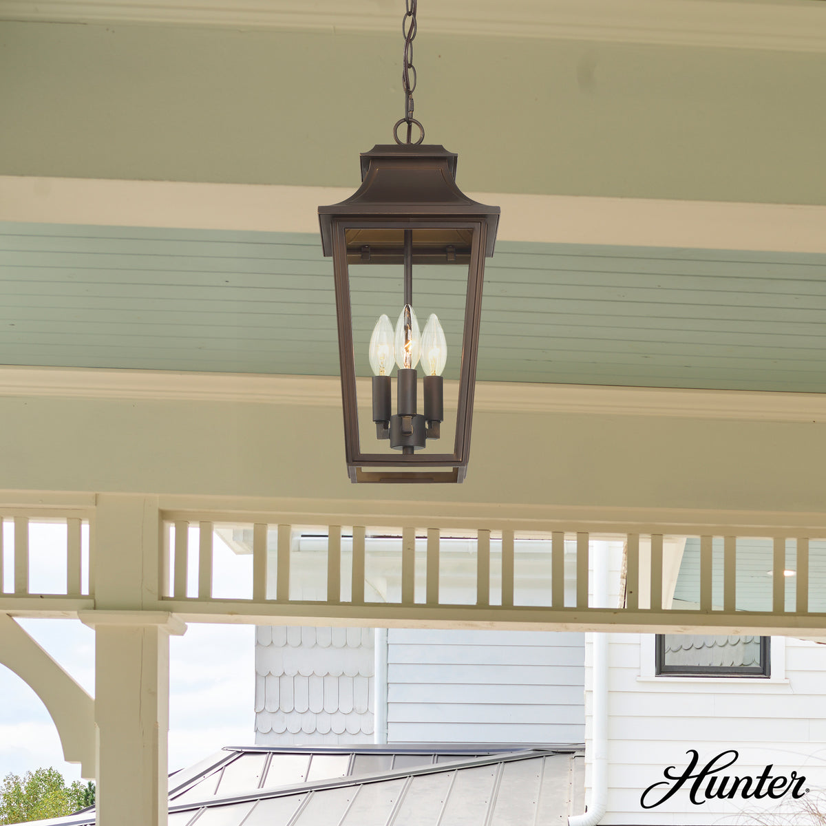 Dunshire 12-inch 1-light Noble Bronze Pendant with Clear Glass Bell Design
