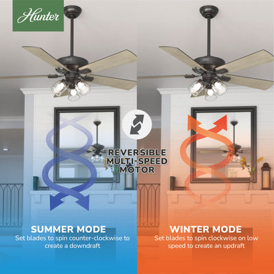 52 inch Crestfield Noble Bronze Ceiling Fan with LED Light Kit and Handheld Remote