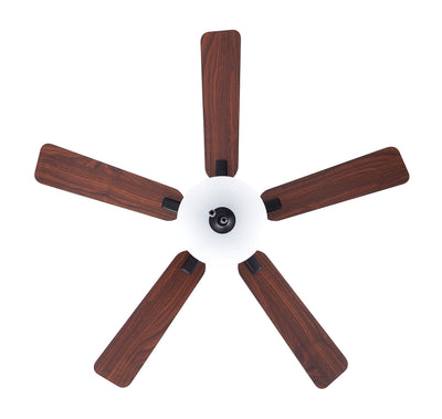 52 Inch Kintrel AC Matte Black Indoor Ceiling Fan 5-Blade 2 Lights Reversible