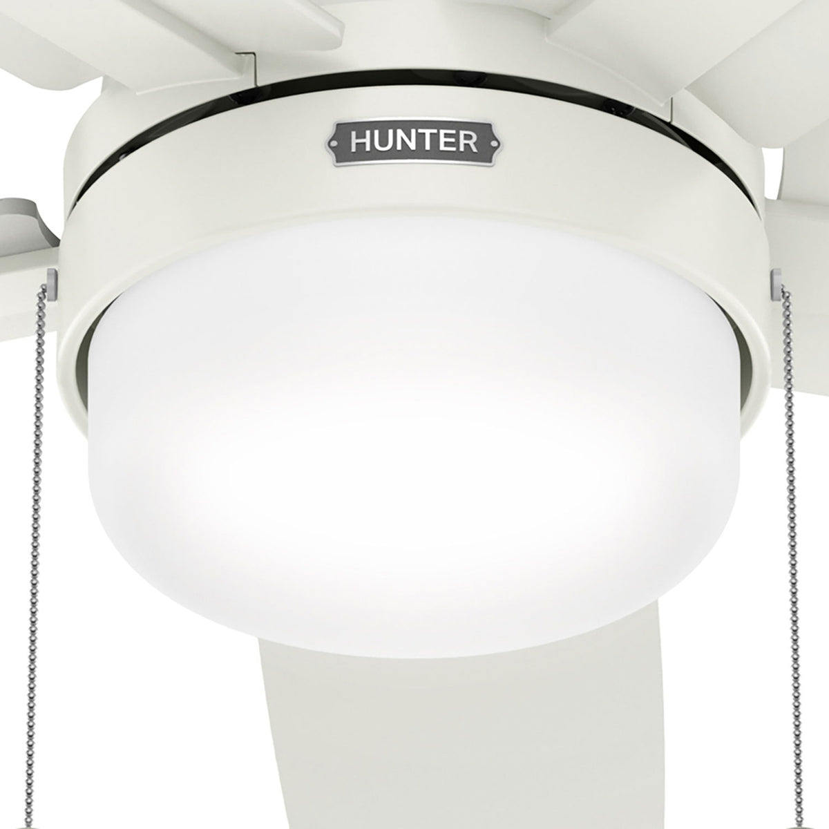 52 inch Anisten Fresh White Low Profile Ceiling Fan with LED Light Kit and Pull Chain