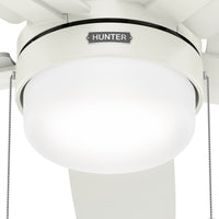 52 inch Anisten Fresh White Low Profile Ceiling Fan with LED Light Kit and Pull Chain