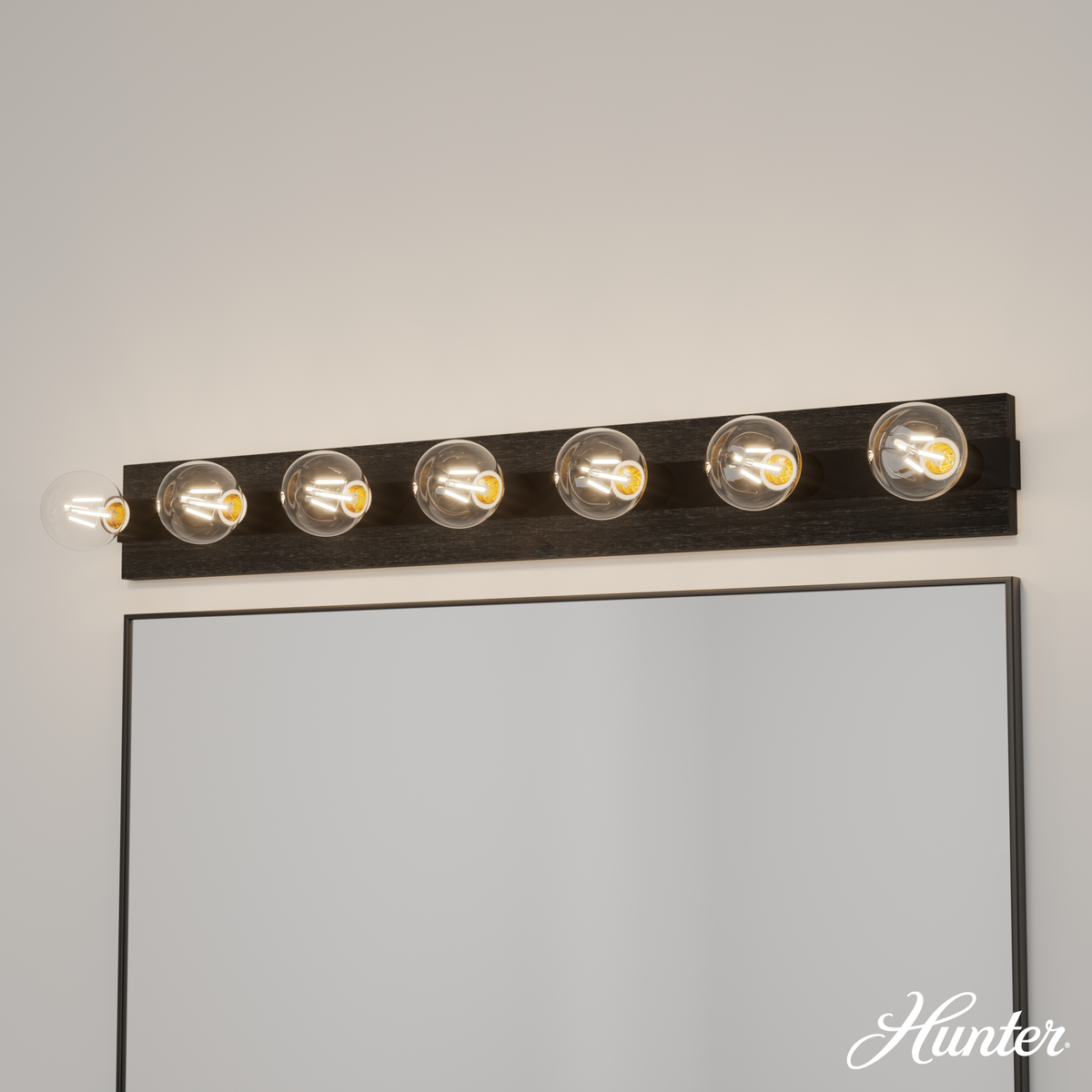 Donelson 36.25-inch 7-light Natural Black Iron and Dark Ash Vanity Light
