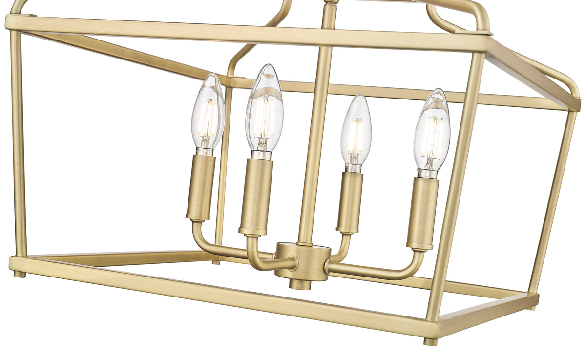 13'' Nellita Vintage Brass 4 Light Pendant