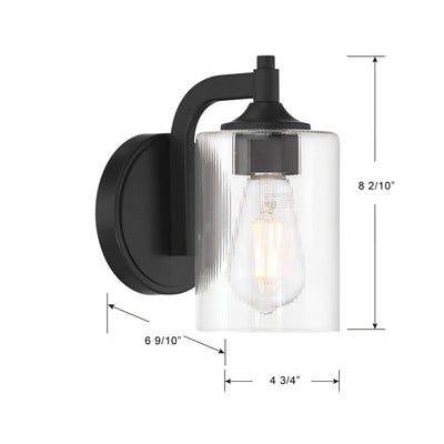 5'' Ryehouse Matte Black 1 Light Wall Sconce