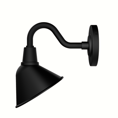 Cassius 7-inch 1-light Matte Black Outdoor Wall Light with Metal Shade