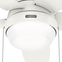 52 inch Lilliana Fresh White Low Profile Ceiling Fan with LED Light Kit and Pull Chain