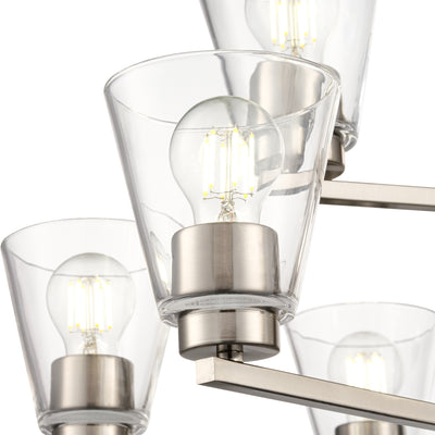 28.5-inch Strayhan Brushed Nickel 9-Light Clear Glass Chandelier