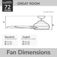 Casablanca 72 inch Bayhaven ENERGY STAR® Alturas Gold Damp Rated Ceiling Fan and Wall Control and Handheld Remote