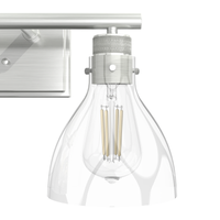 Van Nuys 23.5-inch 3-light Brushed Nickel Vanity Light with Clear Glass