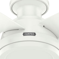 44 inch Dempsey Fresh White Low Profile Ceiling Fan and Handheld Remote