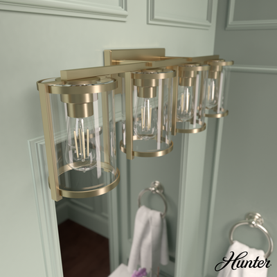 Gatz 10.5-inch 2-light Alturas Gold Vanity Light with Clear Fluted Glass