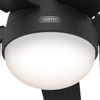 52 inch Anslee Matte Black Ceiling Fan with LED Light Kit and Pull Chain