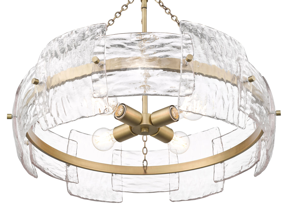 21.75'' Sinclara Vintage Brass 4 Light Pendant