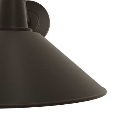 Skyflow 14-inch 1-light Matte Bronze Outdoor Wall Light with Metal Shade