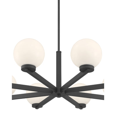 10.5'' Ardeva Matte Black 8 Light Chandelier