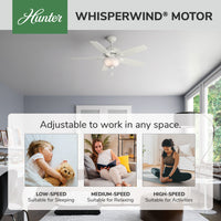 52 inch Newsome Fresh White LED Ceiling Fan with Pull Chain