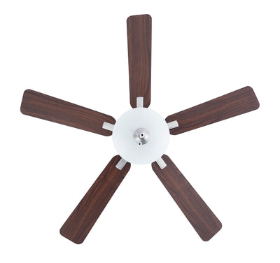 52 Inch Kintrel AC Brushed Nickel Indoor Ceiling Fan 5-Blade 2 Lights Reversible