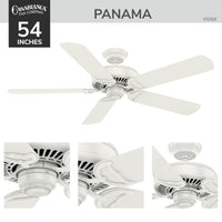 Casablanca 54 inch Panama Fresh White Ceiling Fan and Wall Control