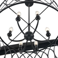 12'' Arelyn Matte Black 6 Light Pendant