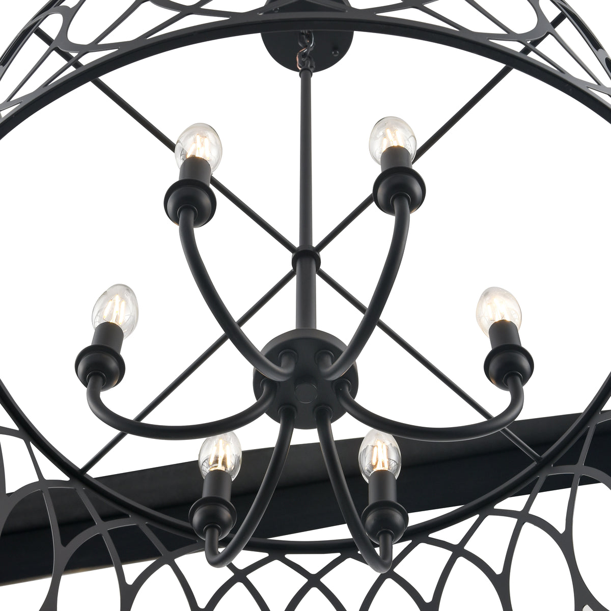12'' Arelyn Matte Black 6 Light Pendant