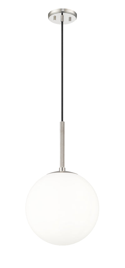 12-inch Kairo Polished Nickel 1-Light Shiny Opal Glass Pendant Light