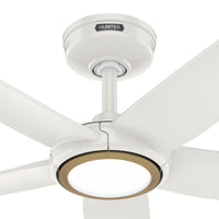 44 inch Zentech Wi-Fi ENERGY STAR® Fresh White LED Damp Rated Ceiling Fan Handheld Remote