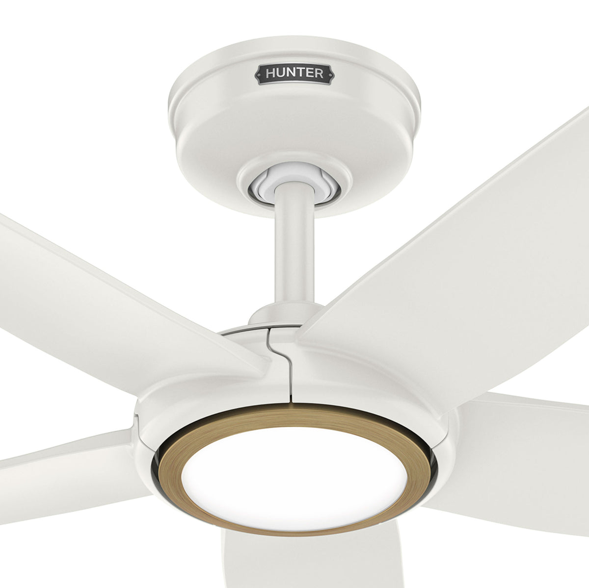 44 inch Zentech Wi-Fi ENERGY STAR® Fresh White LED Damp Rated Ceiling Fan Handheld Remote