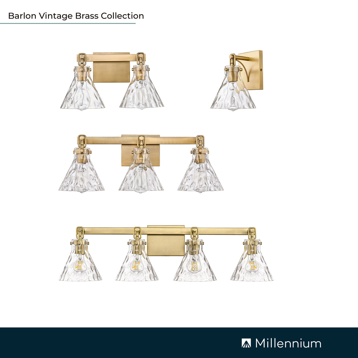 7.13'' Barlon Vintage Brass 1 Light Wall Sconce