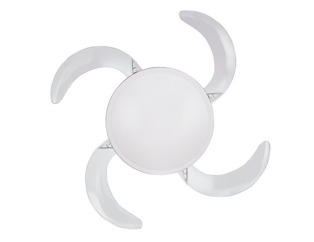 EVO2 48 Inch 3 Light Chrome Fan with Retractable Blades