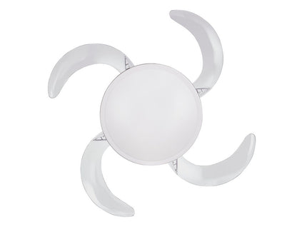 EVO2 48 Inch 3 Light Chrome Fan with Retractable Blades