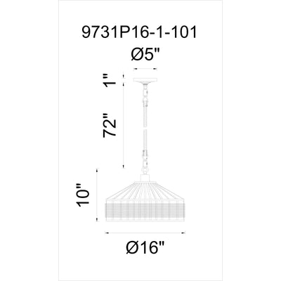 Padma 1 Light Down Black Pendant Light