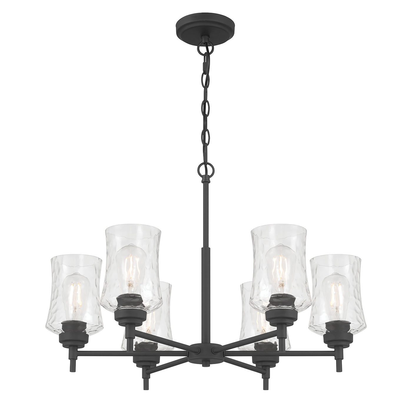 17.5'' Clarvyn Matte Black 6 Light Chandelier