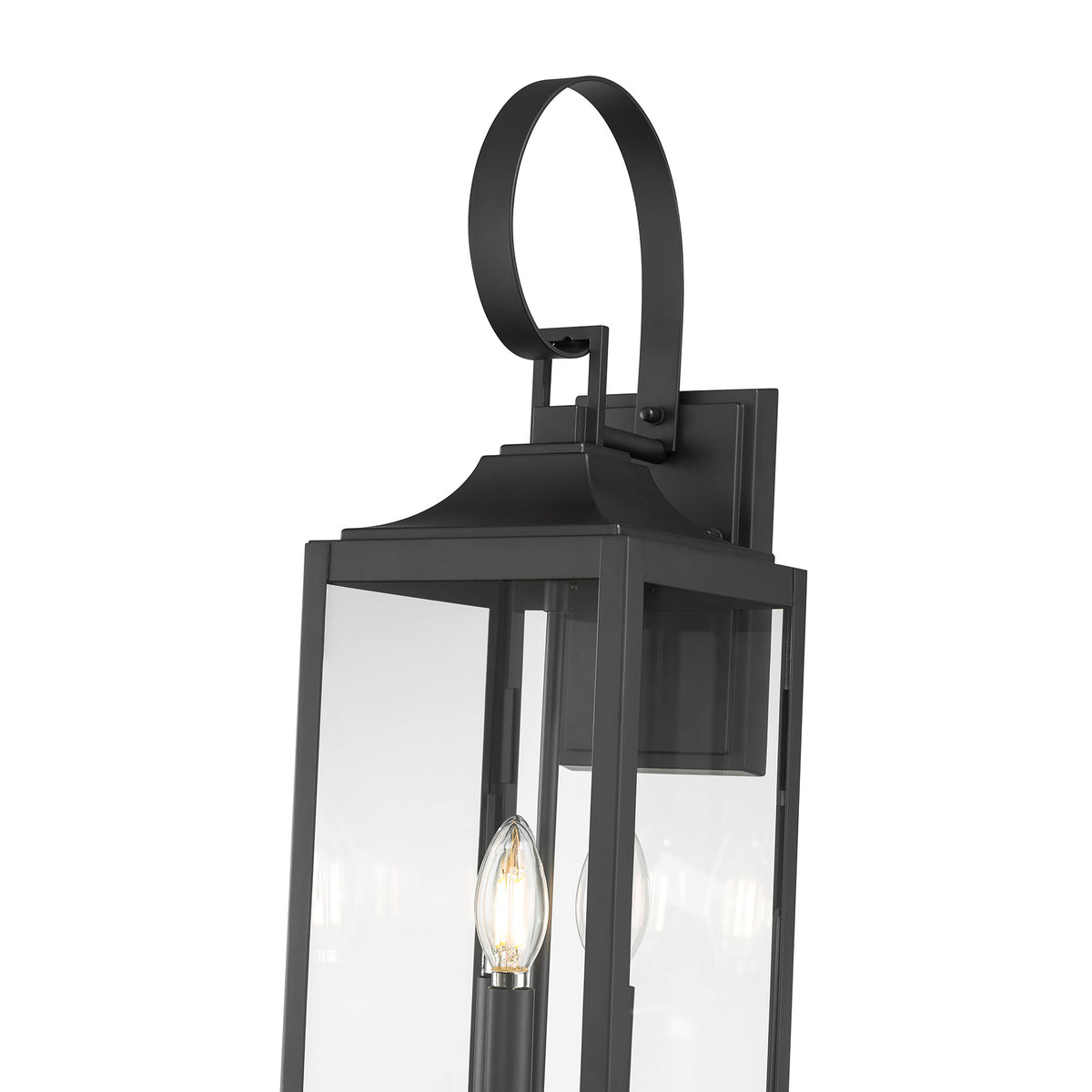 7.25'' Halston Powder Coated Black 3 Light Lantern