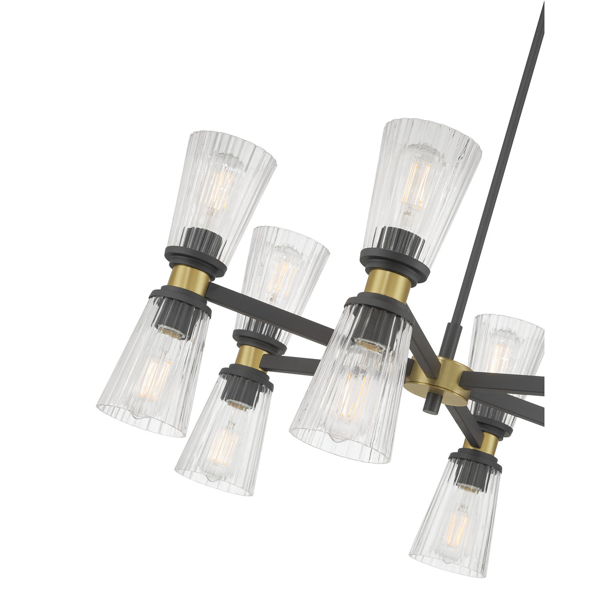 13.5'' Lustria Matte Black 12 Light Chandelier