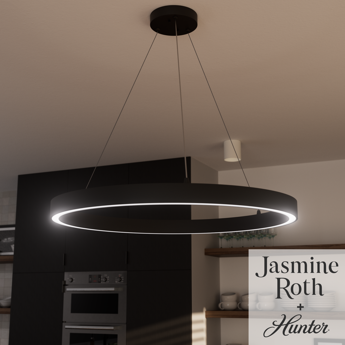 Canoga 30-inch Matte Black 3000K LED Chandelier