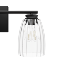 Rossmoor 21-inch 3-light Matte Black Vanity Light with Clear Fluted Glass