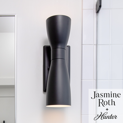 Zola 13.5-inch 2-light Matte Black Wall Sconce with Matte Black Metal Shade