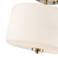 10'' Verlana Modern GoldEtched Opal 2 Light Semi-Flush Mount