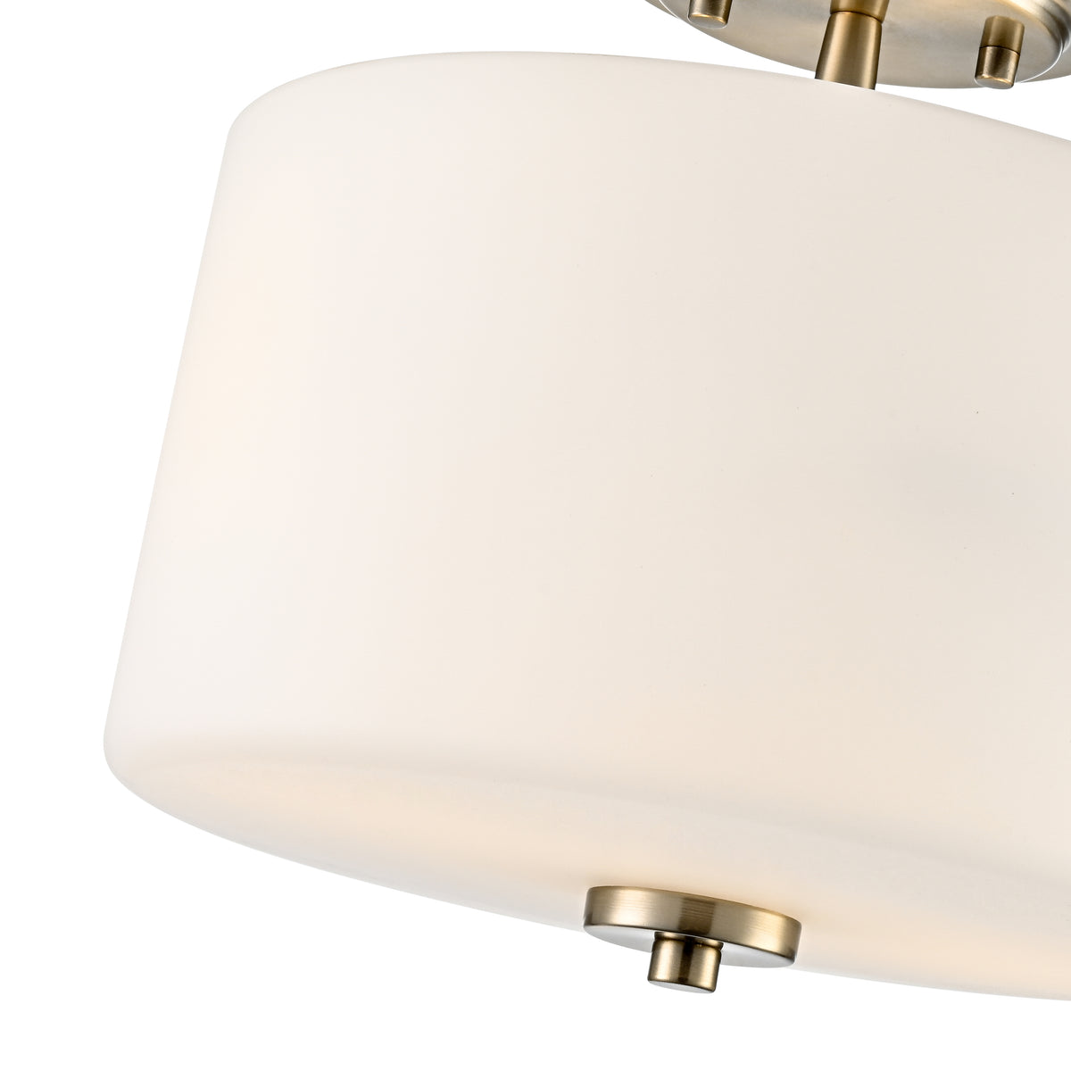 10'' Verlana Modern GoldEtched Opal 2 Light Semi-Flush Mount