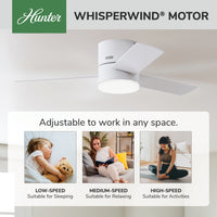 52 inch Minimus Fresh White Low Profile Ceiling Fan with LED Light Kit and Handheld Remote
