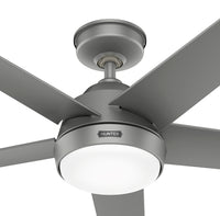 52 inch Skyflow Matte Silver WeatherMax Indoor / Outdoor Ceiling Fan with LED Light Kit and Wall Control