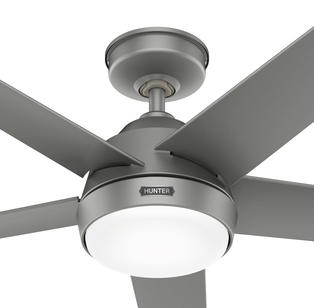 52 inch Skyflow Matte Silver WeatherMax Indoor / Outdoor Ceiling Fan with LED Light Kit and Wall Control