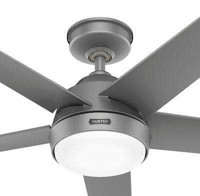 52 inch Skyflow Matte Silver WeatherMax Indoor / Outdoor Ceiling Fan with LED Light Kit and Wall Control