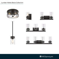 30.25'' Lunden Matte Black 4 Light Bath Vanity